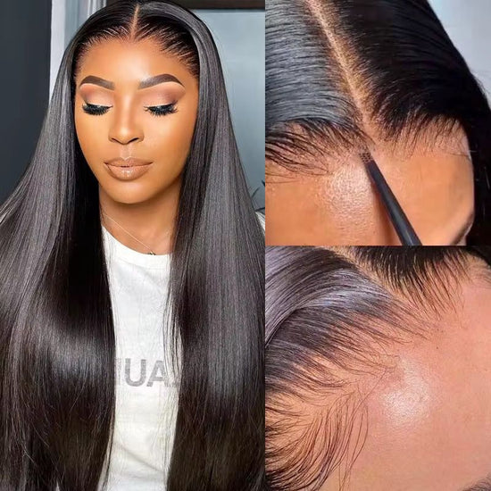 VSHOW Straight Hair Wigs Pre Bleached Knots 13x4 13x6 Lace Front Wear Go Glueless Wigs 100% Human Hair